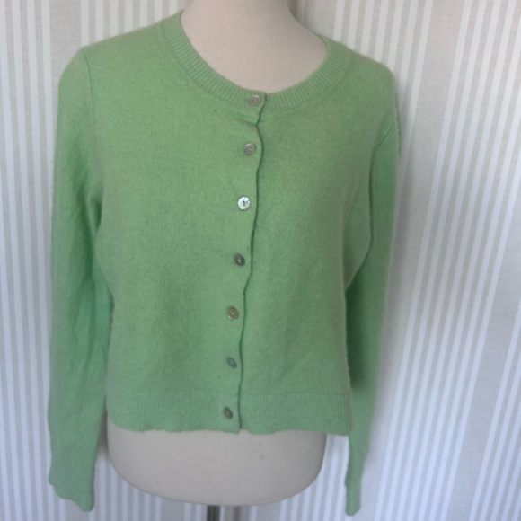 ME+EM Responsible Alpaca Wool Crop Cardigan Green Women’s Size Large - Picture 7 of 11